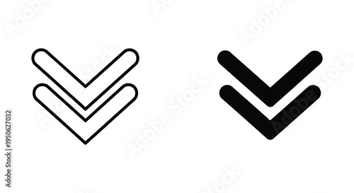 Double Down Arrow Icon Navigation Concept