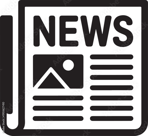 Icon representing a newspaper with the word news prominently displayed