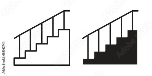 Stairs icon illustration for web design. filled flat icons