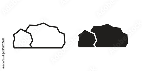 Stone icon illustration for web design. filled flat icons