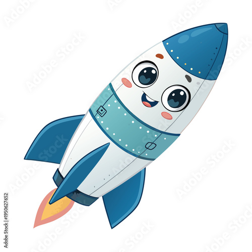 Cartoon Rockets Flying With Stars And Fireworks Vector Illustration Background