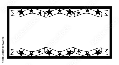 starry banner frame, award ribbon