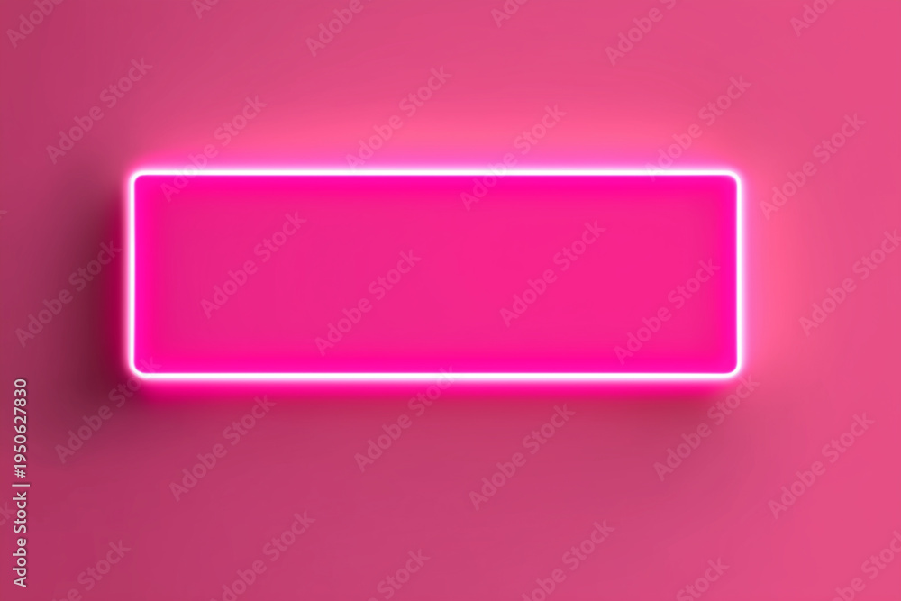 Fototapeta premium A Hot Pink Glowing Rectangle, Web Design Graphic Button, Web Design Resource 