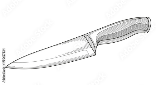A sharp kitchen knife with handle 4.