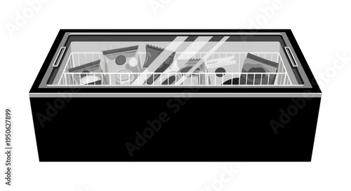 Black glass top display case furniture.