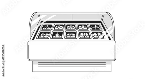 Display case with various food items.
