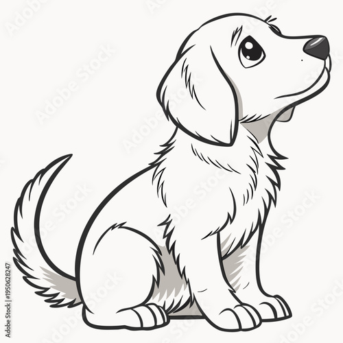 Cartoon puppy with floppy ears animal