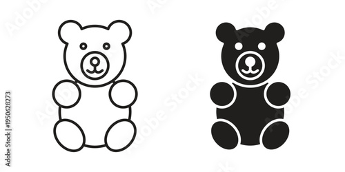 Teddy bear icon illustration for web design. filled flat icons