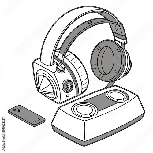 Wireless headphones with speaker base and remote control audio equipment sound system