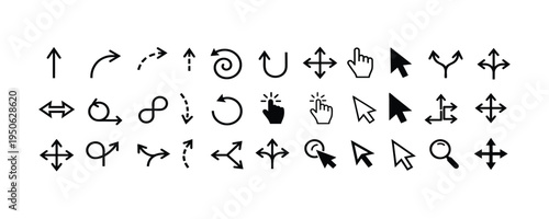 Cursor and Arrow Icon Set for UI Design