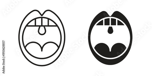 Tonsillitis icon illustration for web design. filled flat icons