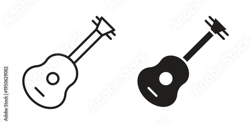 Ukulele icon illustration for web design. filled flat icons