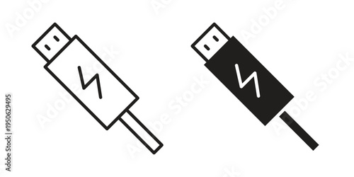 USB type c icon illustration for web design. filled flat icons