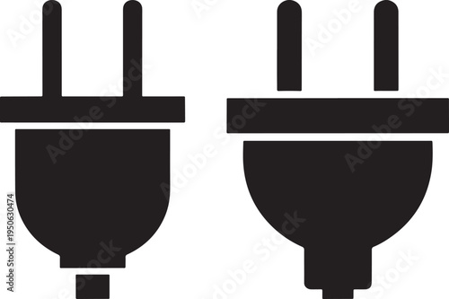 Electric power plugs silhouette two variations