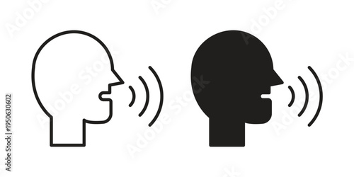Voice control icon illustration for web design. filled flat icons