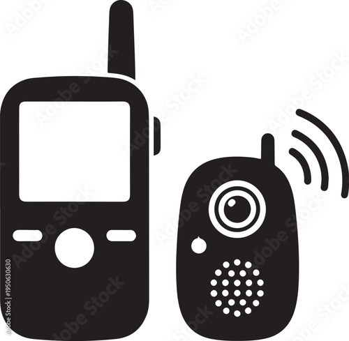 Baby monitor icons set