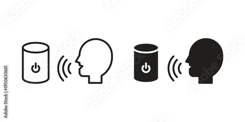 Voice control icon illustration for web design. filled flat icons