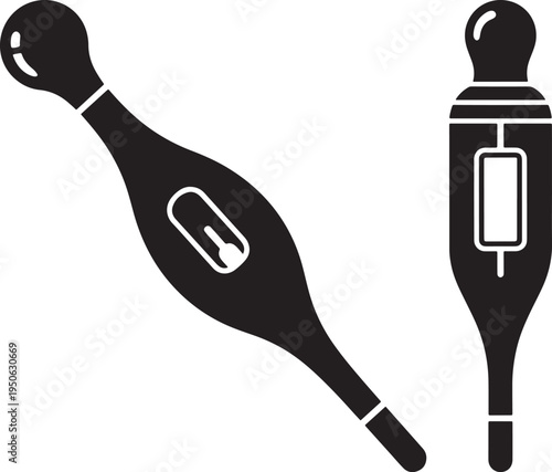 Thermometer icons for health