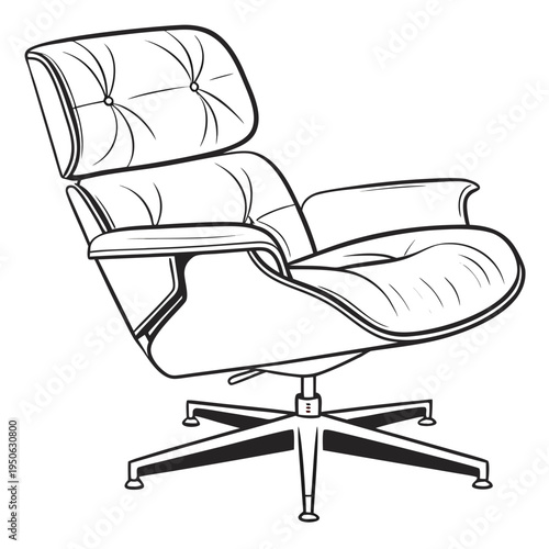 Tufted office chair on five-star base with wheels tufted chair leather chair