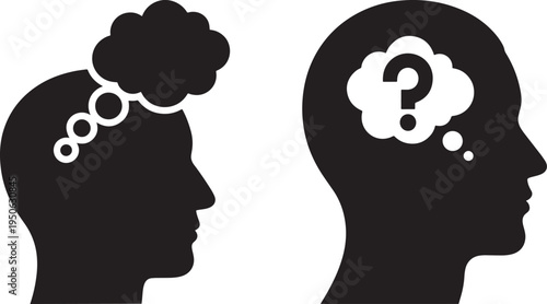 People thinking with thought bubbles