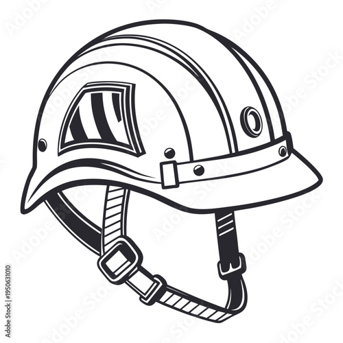 Black and white firefighter helmet with strap fire helmet rescue