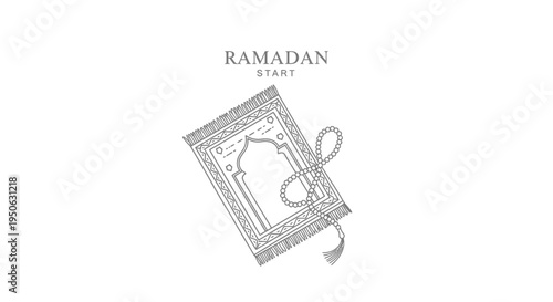 Ramadan start, holy book with rosary