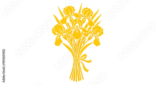 Vector bouquet of flowers icon, yellow