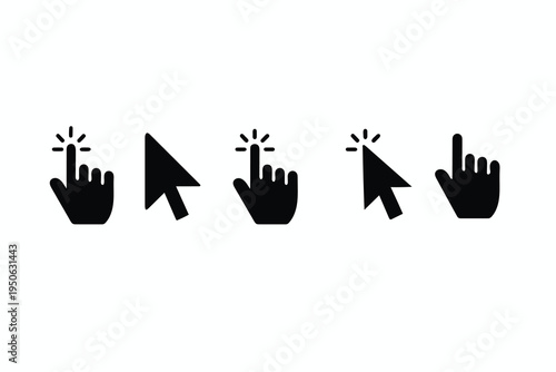 Cursor and Pointer Click Icon Set