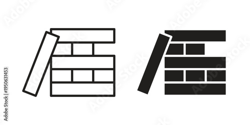 Wooden block icon illustration for web design. filled flat icons