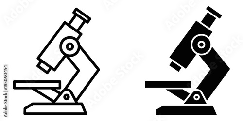 microscope flat design vector illustration with dual eyepieces and adjustable focus