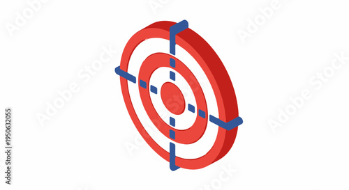 red target with blue crosshairs