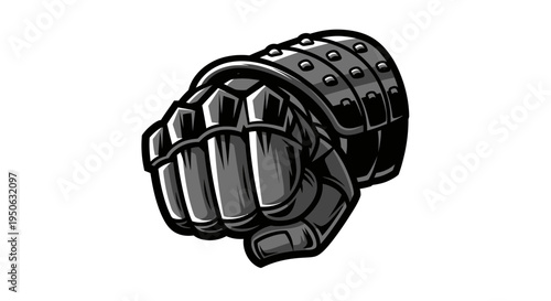 robot fist with metal armor