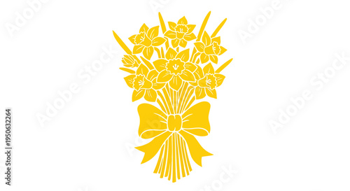 Golden bouquet of flowers vector icon