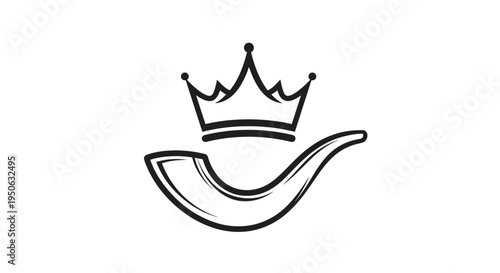 royal crown on a horn