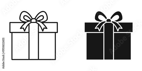 elegant gift box with ribbon bow flat design vector illustration