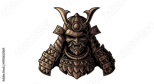 samurai helmet and armor, japanese warrior
