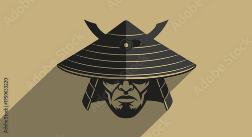 samurai warrior hat illustration