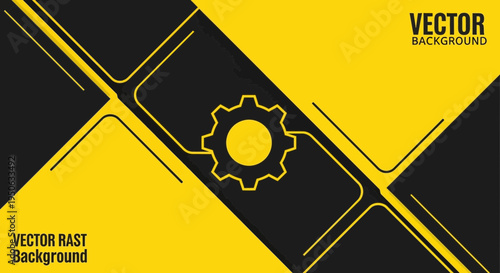 yellow black gear background vector