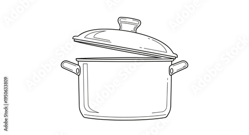 Cooking Pot with Lid On Top.