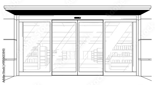 Glass Doors with Metal Frame.