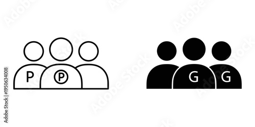 parking and golf bag icons flat design vector illustration