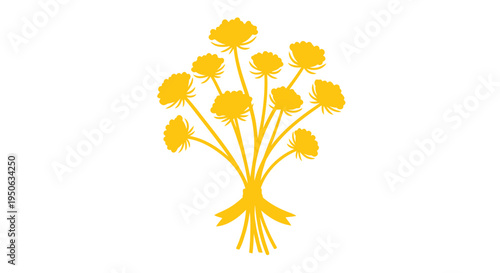 Vector yellow flower bouquet illustration