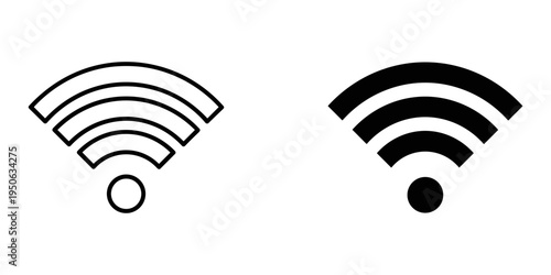 dual wifi signal icons minimalist flat design vector illustration