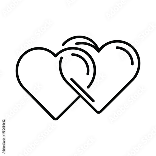 Two hearts intertwined in a loving symbol