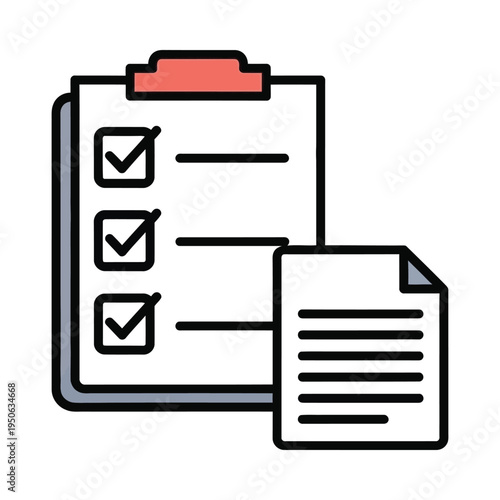 A clipboard with a checklist and a sheet of paper