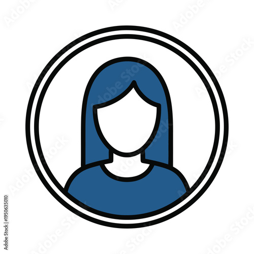 A simple icon of a woman with long hair