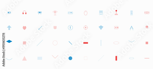 Modern Minimal Vector Icons Shapes Set for UI UX Graphic Design