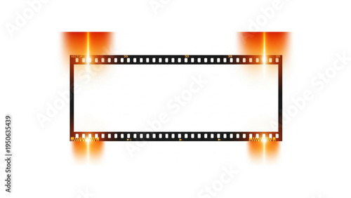 Vintage 35mm Film Frame Vector, Retro Photo Border with Light Leaks, Analog Photography Effect, Minimal Clean Design Isolated on White