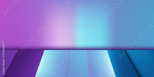 3d rendering of purple and blue abstract geometric background. Cyberpunk concept. Scene for advertising, technology, showcase, banner, cosmetic, fashion, business. Sci-Fi Illustration. Product display