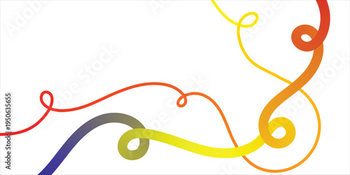 Vibrant multicolored swirling lines art design